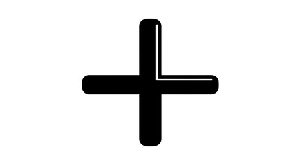 Obraz premium Black plus sign on white background.