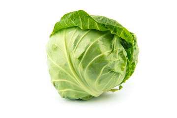 green cabbage isolated on white background