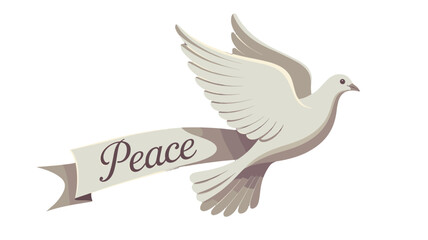 Obraz premium A dove with a peace banner.