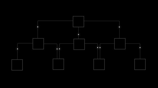 Team tournament bracket championship template animation. Championship bracket schedule for soccer, football, basketball, baseball. Tournament bracket templates isolated on black background. 4k video