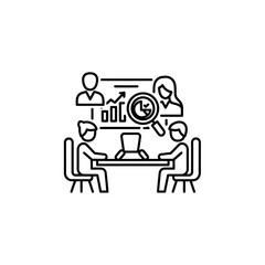 Fototapeta premium Business Meeting with Data Analysis and Team Collaboration in Office Setting