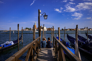 View of the gondolas of beautiful Venice (Italy) © McoBra89