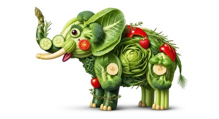 Obraz premium Vegetable Elephant: Creative Food Art for Kids