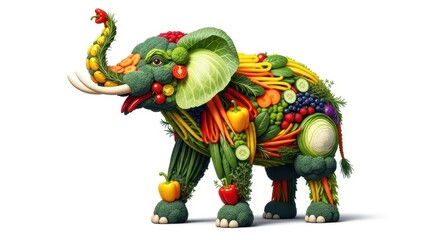 Obraz premium Vegetable Elephant: Creative Food Art