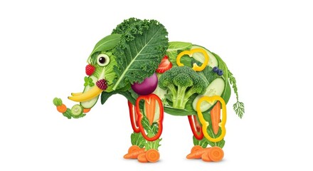 Fototapeta premium Vegetable elephant, healthy eating concept