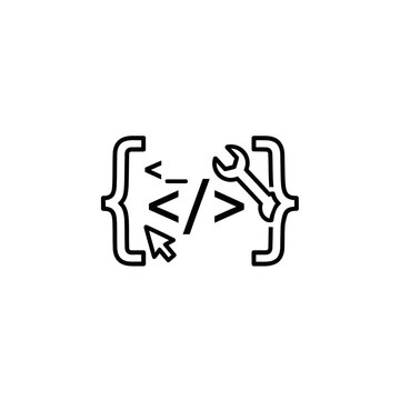 Creative Coding and Programming Concept with Computer Code Icons