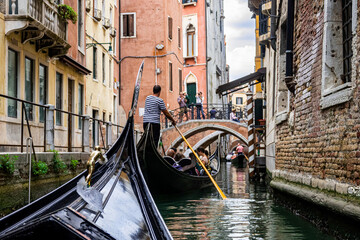 View of the gondolas of beautiful Venice (Italy) © McoBra89