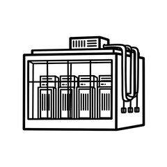Obraz premium Detailed Line Drawing of a Commercial Coffee Roasting Machine for Industry Use