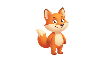 Fototapeta premium Cute Cartoon Fox Standing Charmingly