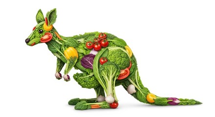Fototapeta premium Vegetable Kangaroo: Healthy Eating Concept