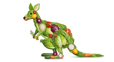Fototapeta premium Vegetable Kangaroo: Healthy Eating Concept