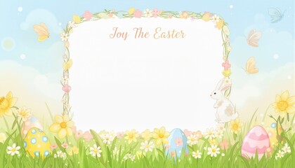 Obraz premium Easter greeting card concept with copy space for a text 