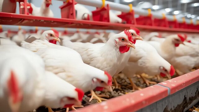 Broiler Chickens on Commercial Poultry Farm
