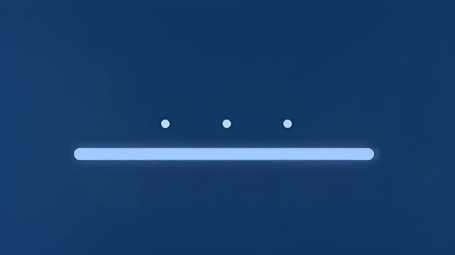 Minimalist loading screen aesthetic with three dots and a progress bar