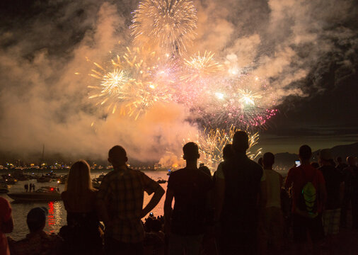 Canada, BC, Vancouver.  Fireworks Festival, English Bay.