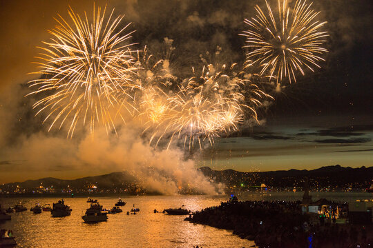 Canada, BC, Vancouver.  Fireworks Festival, English Bay.