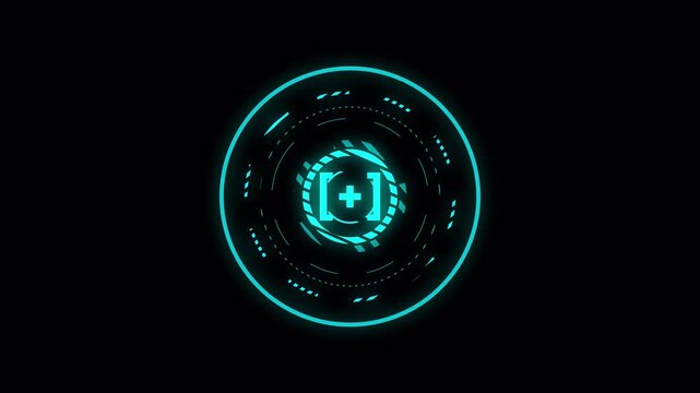 Cyan Bracket Square Focus Cyberpunk HUD Futuristic UI Animation Motion Element 4K