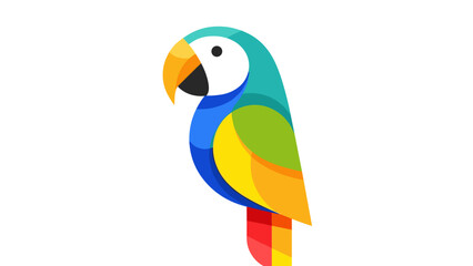Colorful Flat Design Parrot Icon on White Background © deart_logo