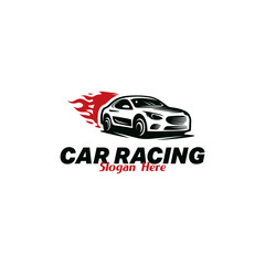 Car Racing Logo Design, Creative Logo Vector