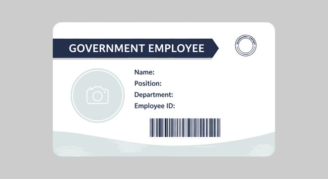 Government Employee ID Card Official Identification Badge