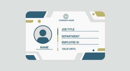 Corporate ID Card Template with Placeholder Fields