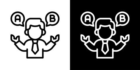 Obraz premium Decision Icon Of Line Black And White Style Vector Illustrationn