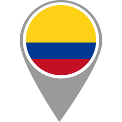 Obraz premium Colombia flag location pin, Colombia flag on location pin, Colombia map pointer in high quality
