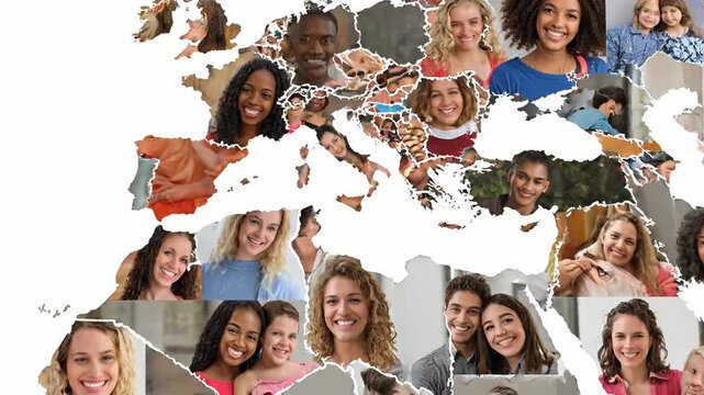 Diverse People Around the World Map.