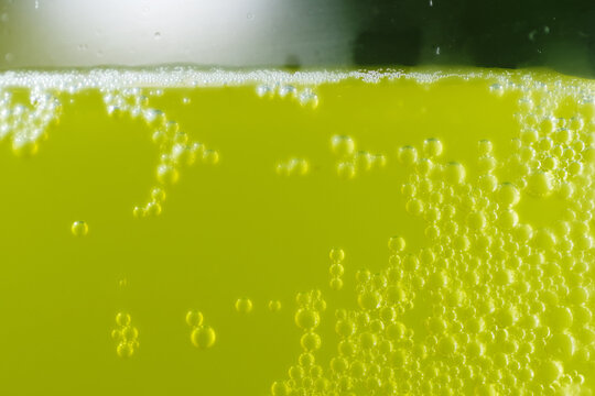 Macro shot of fizzy drink bubbles 