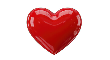 Fototapeta premium A vibrant and glossy red heart shape with a glossy finish and subtle reflections