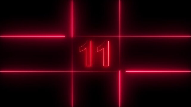 Neon twenty Minute Digital Timer. 20 Minute Digital Negative Countdown. seconds on black background  20 minute countdown timer 20 minute countdown from 20 seconds to 0  minute.4k video motion graphic.
