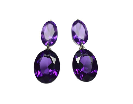Elegant Amethyst Earrings: A Stunning Display of Gemstone Beauty.
