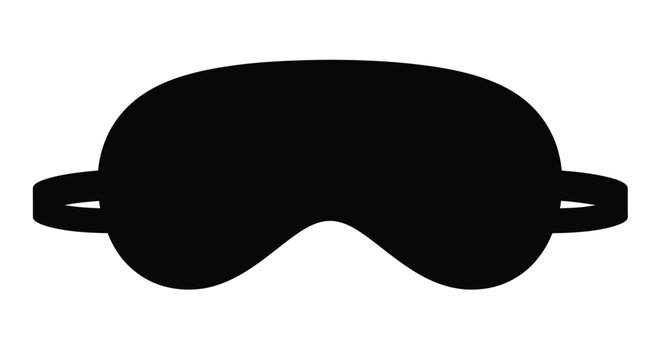 Black sleep mask illustration with distinct bold shape silhouette