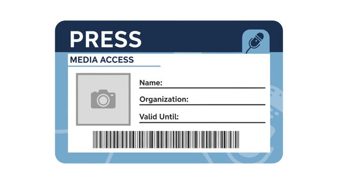 Press Media Access ID Card Template