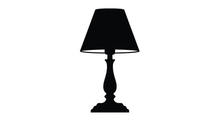 Obraz premium A classic table lamp design in dark outline silhouette