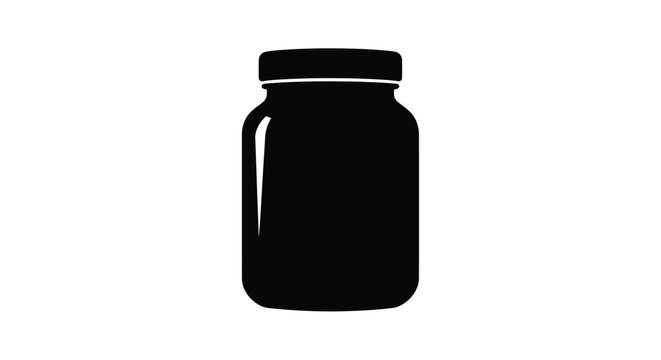Black mason jar graphic simple design and stark contrast silhouette