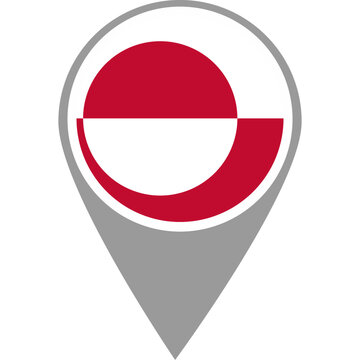 Greenland flag location pin, Greenland flag on location pin, Greenland map pointer in high quality