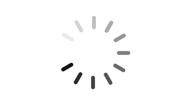 oading wheel animation - Animated spinning load icon with alpha layer transparent background. Loading circle icon animation on white background.