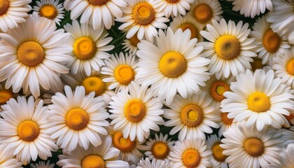 Fototapeta premium beautiful seamless pattern featuring daisies with white petals and yellow centers creating cheerful and vibrant atmosphere