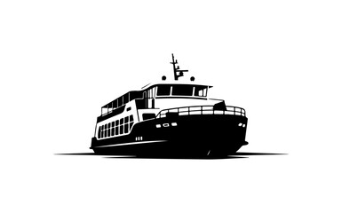 Obraz premium Modern Passenger Ferry Vector Silhouette