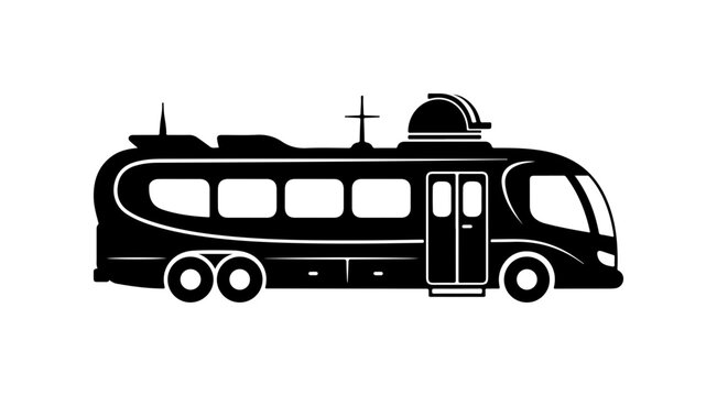 Modern Tour Bus Vector Silhouette