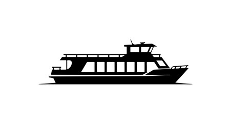 Obraz premium Modern Passenger Ferry Vector Silhouette