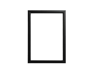 Black rectangular picture frame isolated on white background.