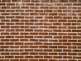 Fototapeta premium Vintage brick backdrop. Historic wall with moss accents. Rustic brick surface with aged patina details