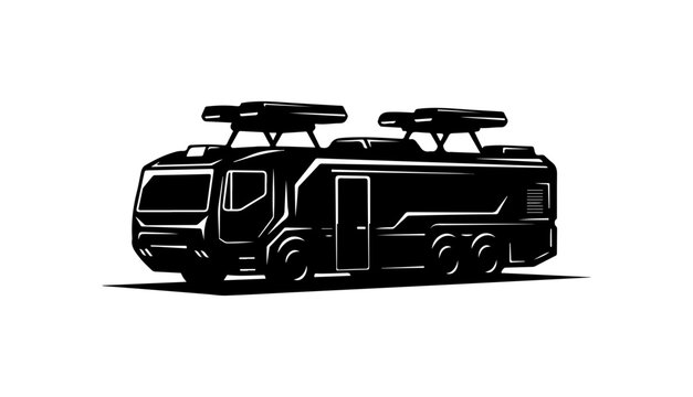 Modern Diesel Locomotive Vector Silhouette