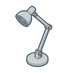 Adjustable grey desk lamp, a versatile light source suitable for workspaces, studios, or as a focused medical examination lamp, providing bright illumination for detailed tasks and precision work