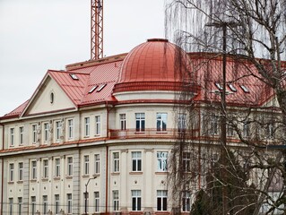 Heritage restoration scene. Restoration project transforming ancient structure with worker effort © Vladimir