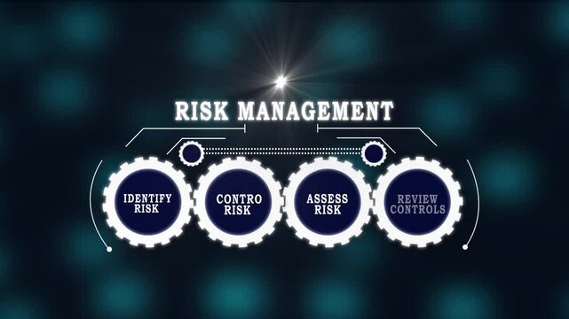 risk management Business Concept with Control Review Analysis and Response Strategy on Digital Technology Background for Corporate Governance Compliance and Enterprise Risk Management Framework Visual