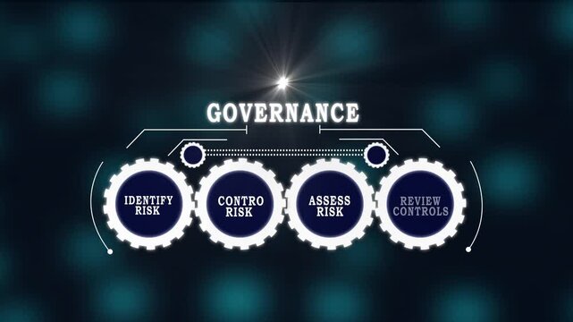 governance Business Concept with Control Review Analysis and Response Strategy on Digital Technology Background for Corporate Governance Compliance and Enterprise Risk Management Framework Visual