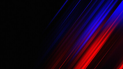 Abstract dynamic diagonal glowing lines background with red and blue light effect.